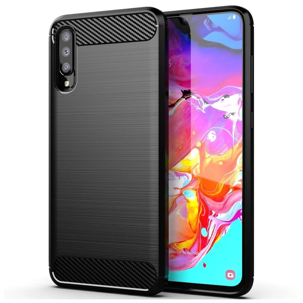 Samsung Galaxy A70 / A70s karbonszálas tok készülékhez – fekete