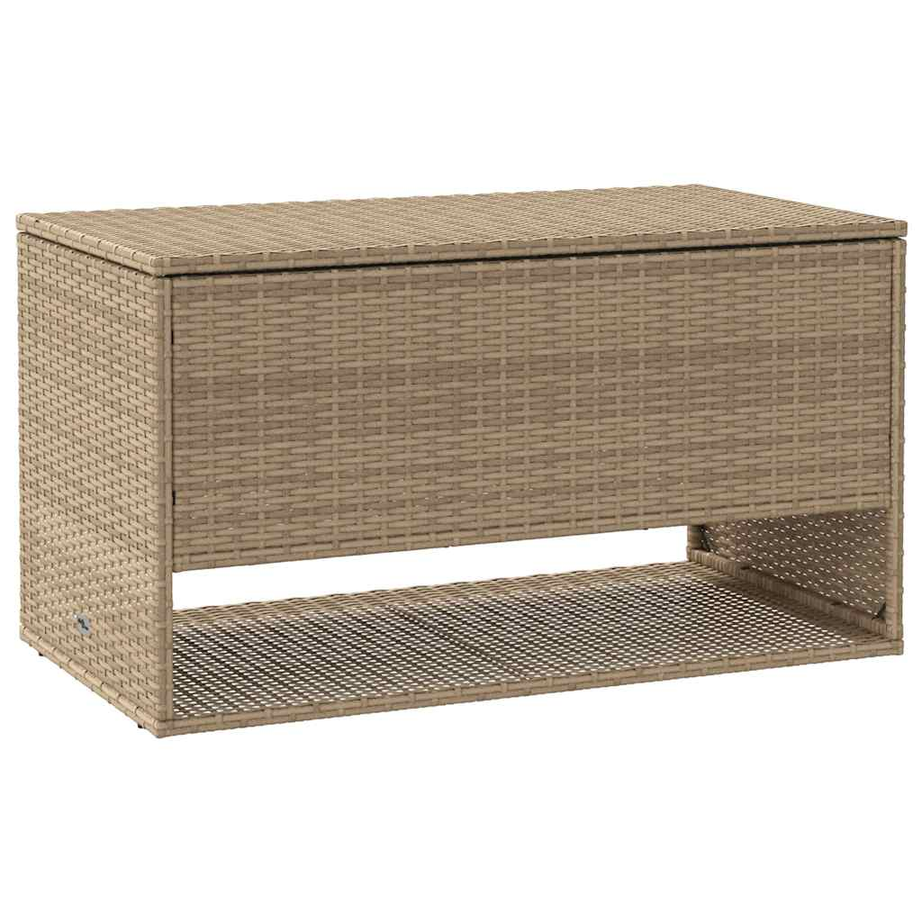 bézs polyrattan kültéri párna doboz 100x55x55,5 cm (4104144)