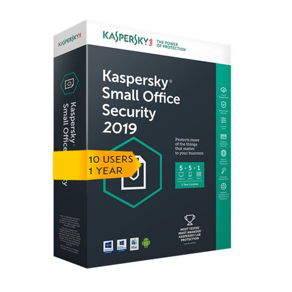 Kaspersky Small Office Security - 10 PC, 10 mobil, 1 szerver / 1 év