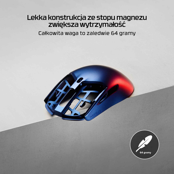 HyperX Pulsefire Haste 2 S Wireless Navy Gaming Mouse myš Hranie Všestranný RF Wireless + Bluetooth + USB Type-C 26000 DPI