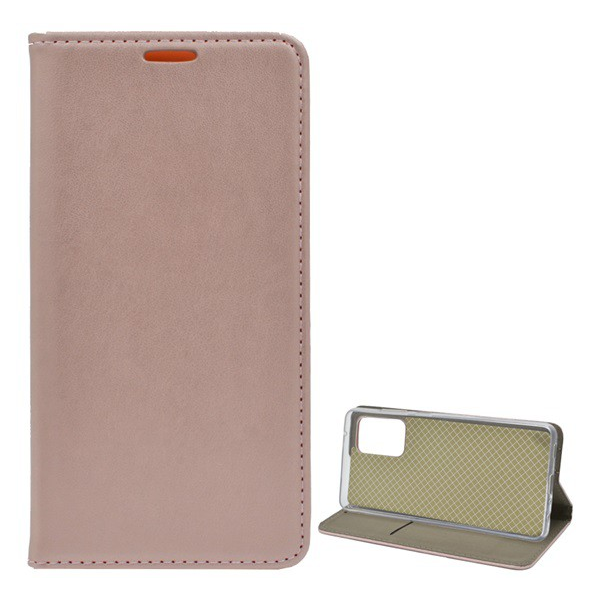 Tok álló, bőr hatású (FLIP, oldalra nyíló, asztali tartó funkció) ROZÉARANY [Samsung Galaxy A72 5G (SM-A726F)] (5996591032283)