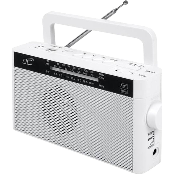 Prenosni radio s polnilno baterijo, Bluetoothom, USB, TF bele barve