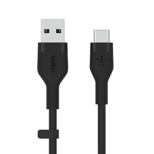 Belkin кабел за зареждане, Boost Charge Flex, силикон, USB-A към USB-C, 2M, черен