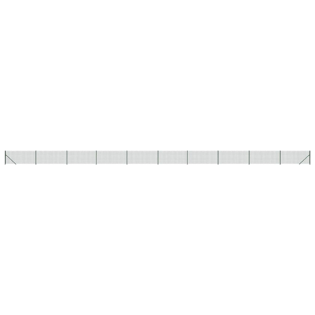 zöld dróthálós kerítés illesztőperemmel 1,1x25 m (154170)