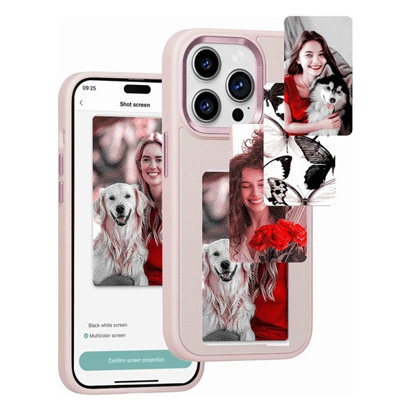 Utángyártott E-Ink okos telefontok, programozható NFC kijelzővel iPhone 14 Pro Max, rózsaszín (98104)