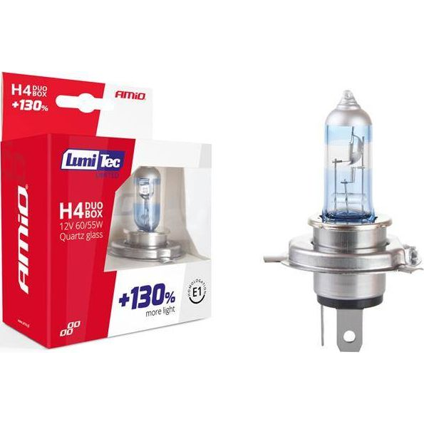 AMiO Halogén izzók H4 12V 60/55W LumiTec LIMITED +130% DUO (0501405)