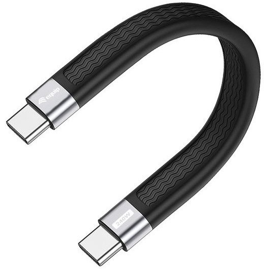 Equip Kabel USB-C4.0->C Gen3 PD240W Fl. St/St  0.13m schwarz