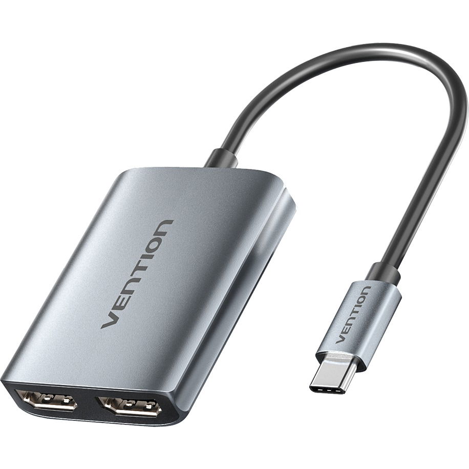 Vention USB-C to Dual HDMI MST Adapter 0.15M Gray Aluminum Alloy Type (ACZHB)