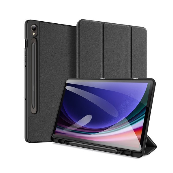 Samsung Galaxy Tab S9 FE (10.9) SM-X510 / X516B, mappa tok, Trifold, S Pen tartóval, Dux Ducis Domo, fekete (RS149757)