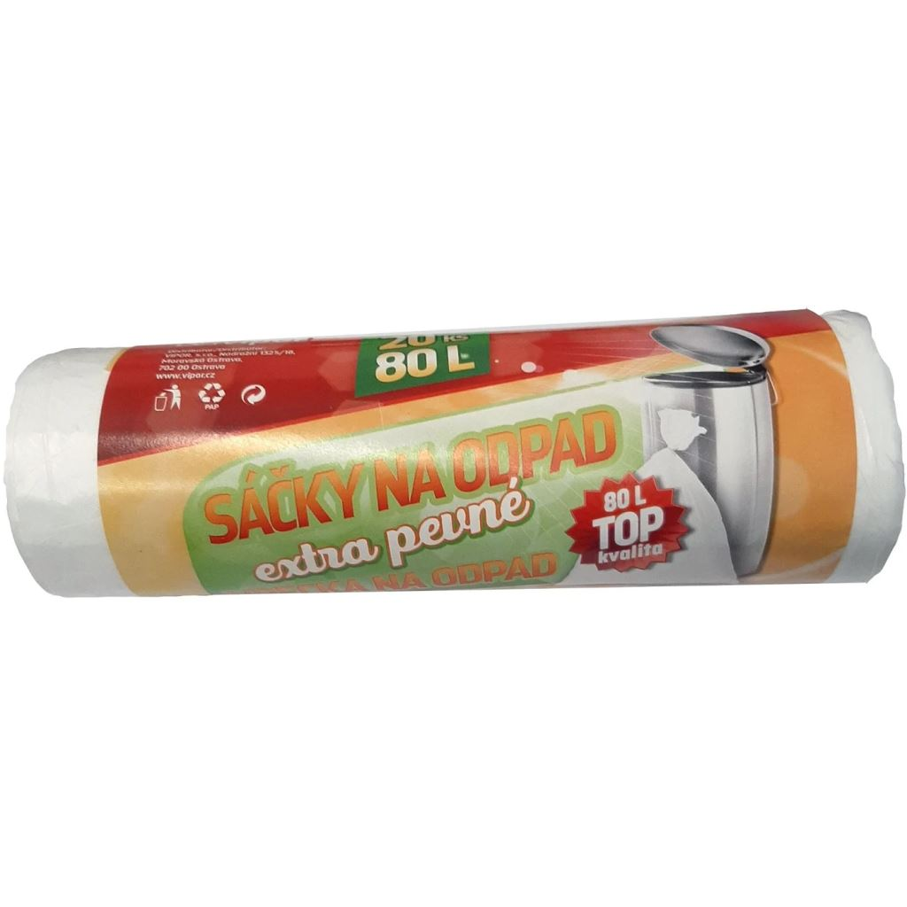 Vipor szemeteszsák 80l 20db fehér (8595657600724) (8595657600724)