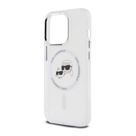 KARL LAGERFELD IML K&CH Heads fémkeretes MagSafe tok iPhone 15 Pro fekete (KLHMP15LHLSKCH)