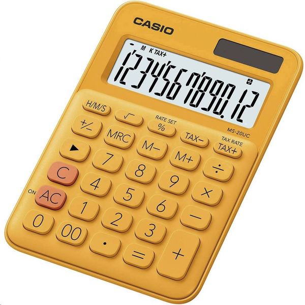 Настолен калкулатор Casio Ms-20Uc, Среден, 12 знака, Оранжев