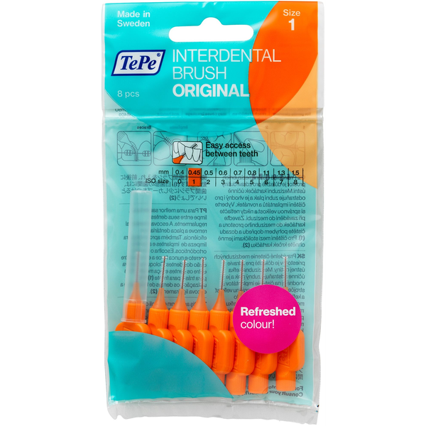 TEPE fogköztisztító kefék 0,45 mm Normal-narancs 8db