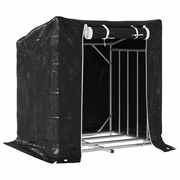 Tűzifa állvány esővédővel 100,5x80,5x110,5 cm horganyzott acél