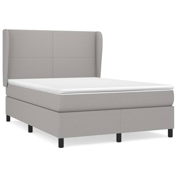 Pat continental, gri deschis, 140x200 cm, material textil