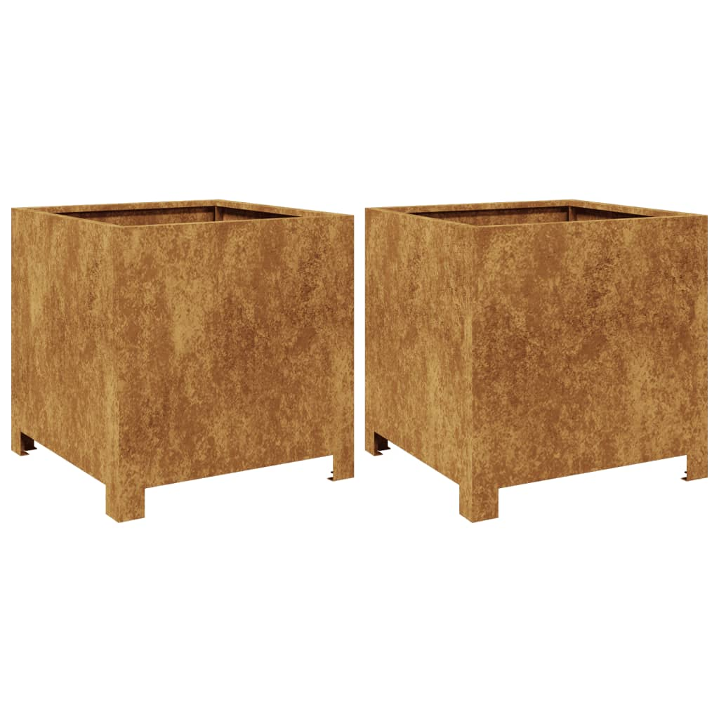 2 db corten acél kerti növénytartó 40 x 40 x 40 cm (851212)