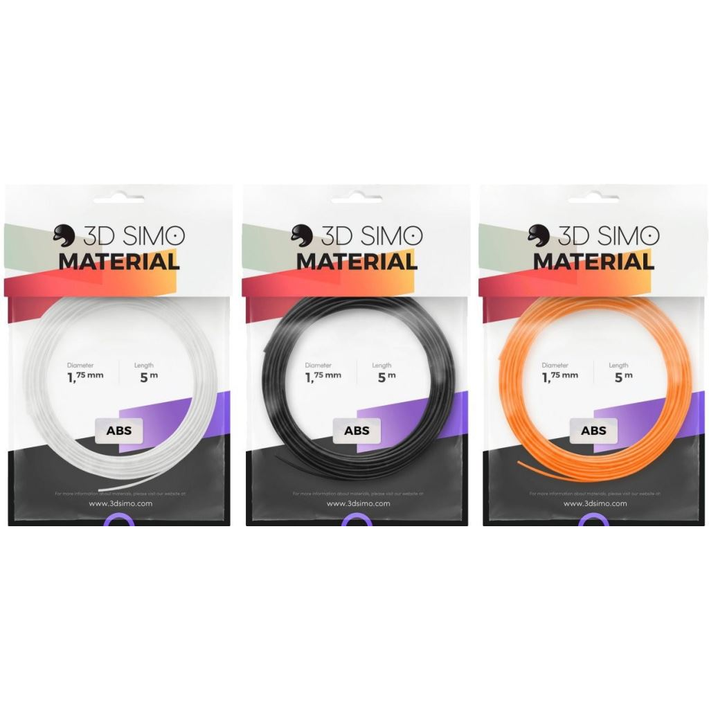 3D Simo Filament ABS II - narancssárga, fekete, fehér (G3D3009) (G3D3009)