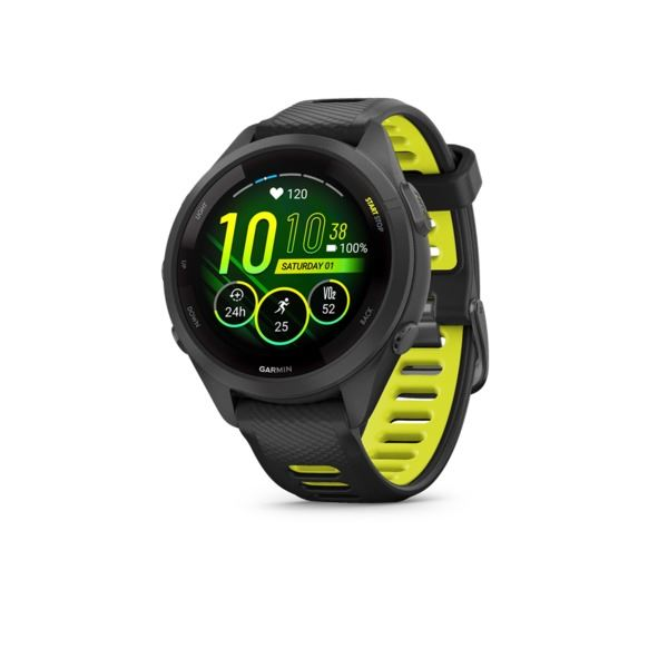 Garmin Forerunner 265S futóóra fekete-sárga szilikon szíjjal (010-02810-13)