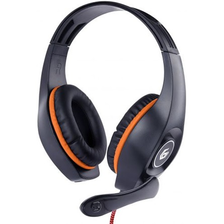 GEMBIRD gaming headset with volume control orange-black 3.5 mm
