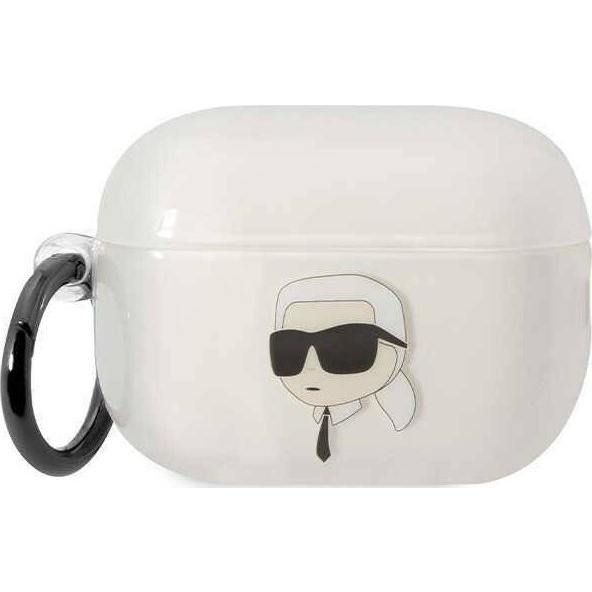 Karl Lagerfeld 3D Logo NFT Karl Head TPU Apple Airpods Pro 2 Szilikon Tok Fehér (KLD1444)