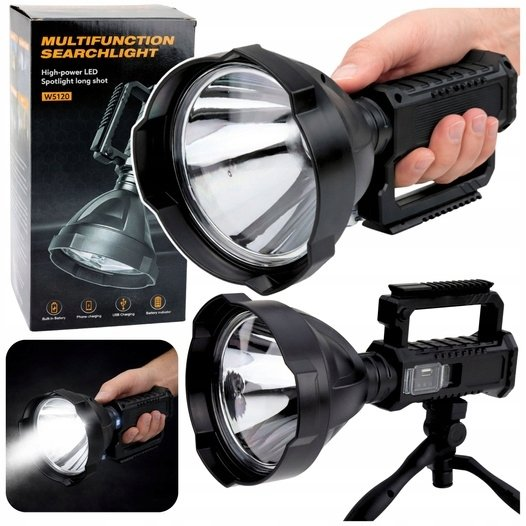 Zseblámpa reflektorral és LED állvánnyal W5120, külső akkumulátorral 31 cm, Lean 27714