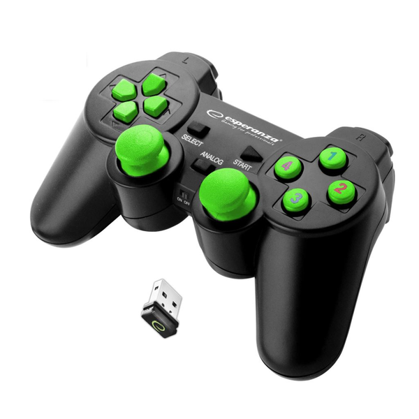 BEZDRÁTOVÝ GAMEPAD PAD PC/PS3 VIBRACE ZELENÁ