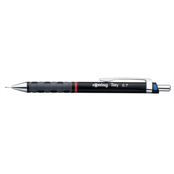 Автоматичен молив Rotring Tikky Redesign, 0.7mm, ЧЕРЕН, опаковка 2