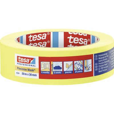 Tesa PRECISION (04334-00002-00) Krepp szalag Präzisionskrepp® Sárga (H x Sz) 50 m x 30 mm 1 db (04334-00002-00)