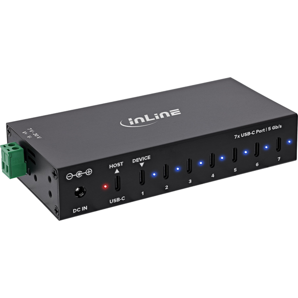 InLine 35396E hub di interfaccia 2 x USB 3.2 Gen 1 (3.1 Gen 1) Type-B 5000 Mbit/s Nero
