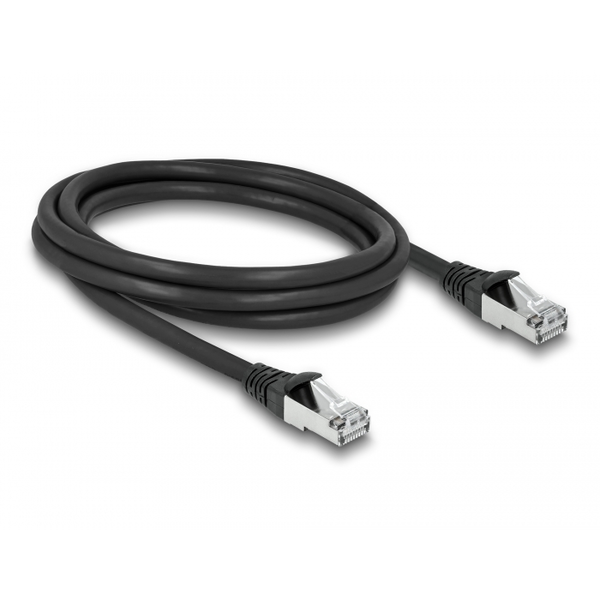 Sieťový kábel RJ45 Cat.6A S/FTP PUR vonkajší 2 m čierny Delock 80135
