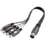 SpeaKa Professional RCA / DIN csatlakozó Audio Y adapter [1x Dióda dugó, 5 pólusú (DIN) - 4x RCA alj] Fekete