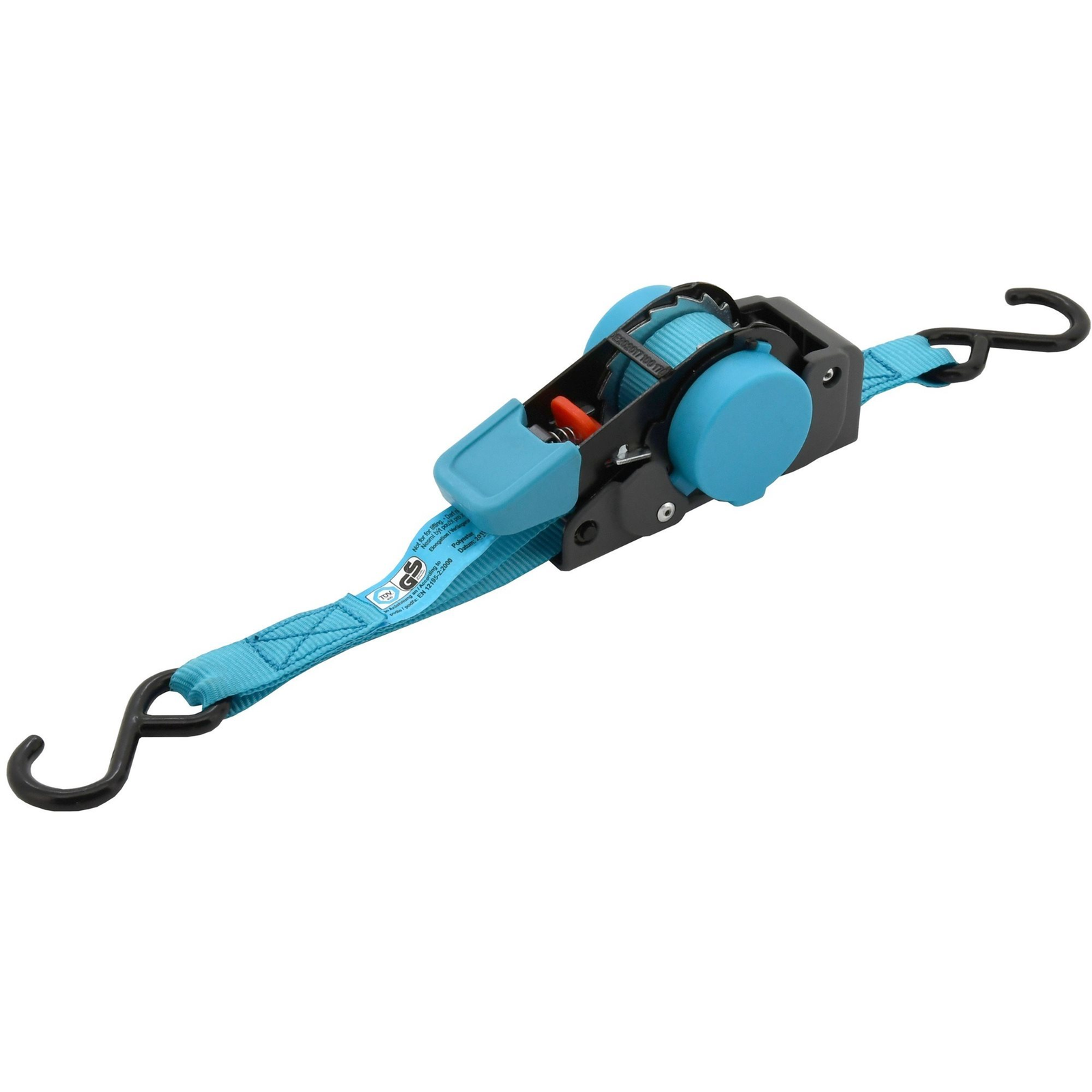 COMPASS Feszítőpánt racsnival és horgokkal, öncsévélő, 100 daN, 2 m TÜV BLUE WAY (8591686022605)