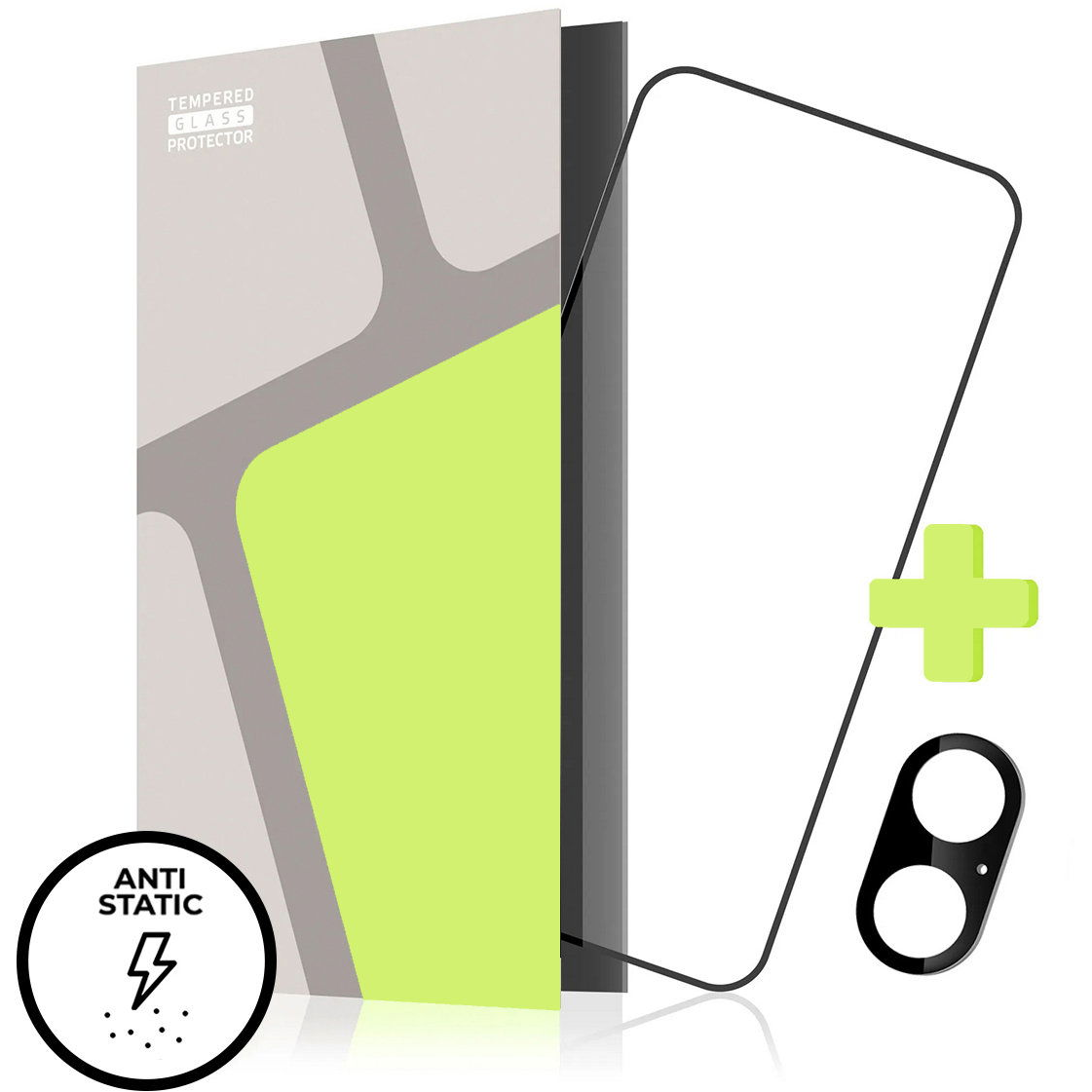 Tempered Glass Protector for iPhone 17, with adhesive ESD layer to repel dust (CaseFriendly) (TGD-IP17-BL)