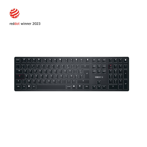 CHERRY KW X ULP клавиатура Универсален USB + RF Wireless + Bluetooth AZERTY Френски Черен