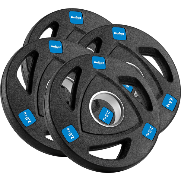 Juego De Pesas De Hierro Fundido Engomado 4x2,5kg, Agujero Olímpico 51mm, Rebel Active