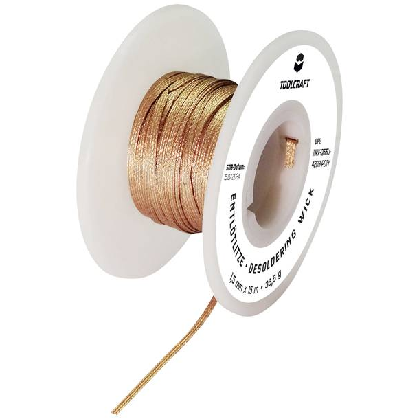 TOOLCRAFT Kiforrasztó huzal Hossz 15 m Szélesség 1.5 mm 1 db (TO-9658950) (TO-9658950)
