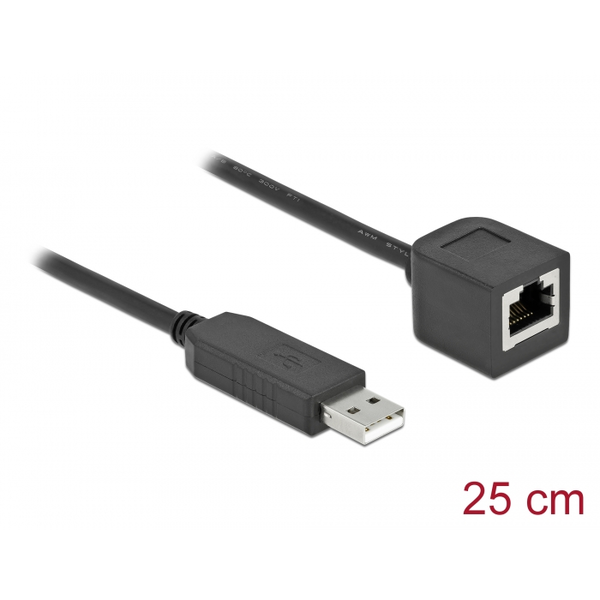 Sériový kabel USB 2.0 typ A (samec) na RS-232 RJ45 (samice) 25 cm Delock