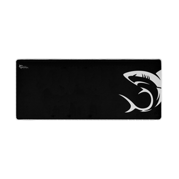 Геймърска подложка за мишка, Бяла акула, Незалепваща основа, 800x350x3 mm, Черно/бяло