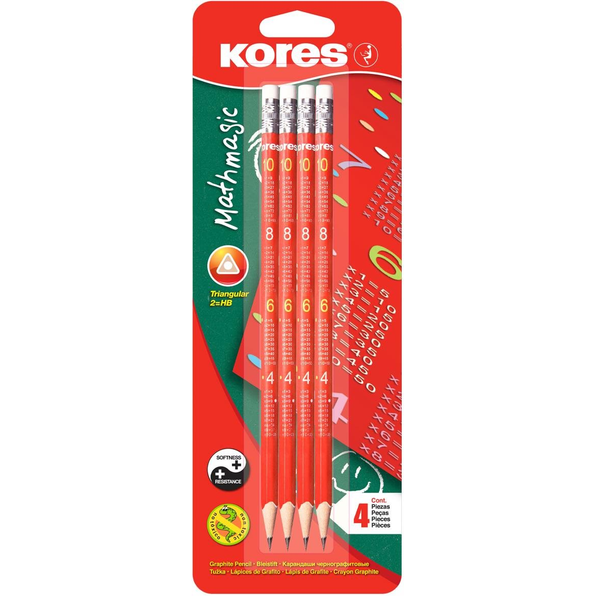 KORES Graphitos Mathmagic HB, háromszög alakú - készlet, 4 db (92834)