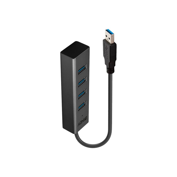 Lindy 43324 hub & concentrateur USB 3.2 Gen 1 (3.1 Gen 1) Type-A 5000 Mbit/s Noir