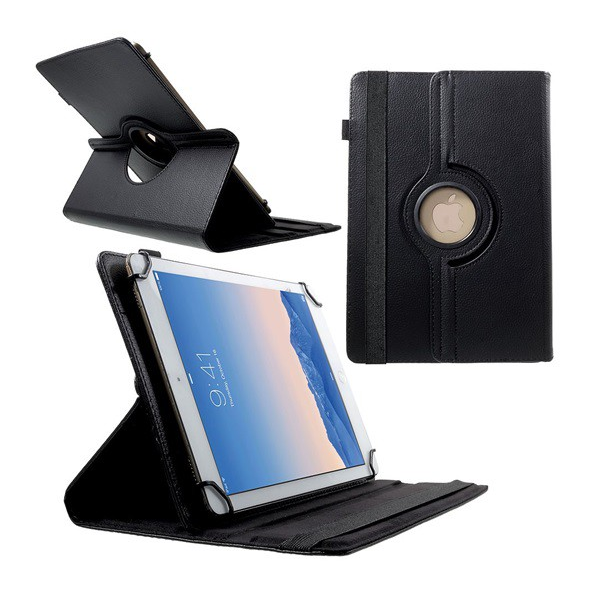 Tok álló, bőr hatású (FLIP, asztali tartó funkció, univerzális, 360°-ban forgatható, 9-10