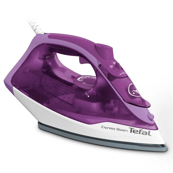 Tefal FV2836 Suché aj parné žehlenie Keramická žehliaca plocha 2400 W Purpurová, Biela