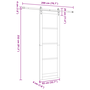 Ușa glisantă cu set de accesorii 83x232 cm din lemn masiv de pin, Ușa interioară "ORKDAL" 83x232x4 cm din lemn masiv de pin
