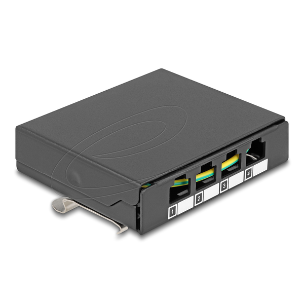 DELOCK Leergehäuse 4 Port für Keystone RJ-Module schwarz