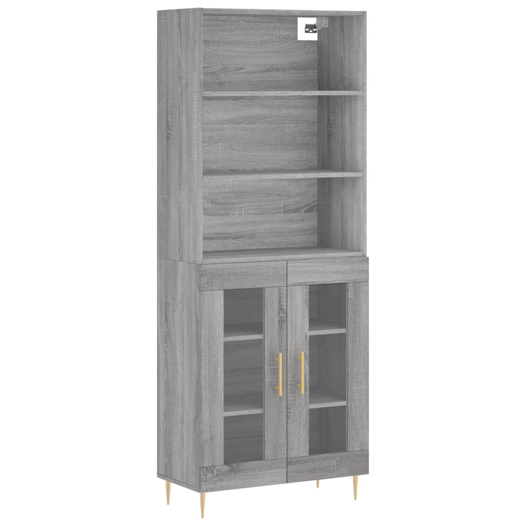 szürke sonoma szerelt fa magasszekrény 69,5 x 34 x 180 cm (3189307)
