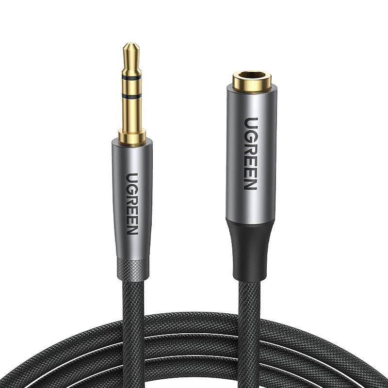UGREEN AV190 AUX jack, audio hosszabbító kábel, 3.5mm, 2m, fekete (50241) (UG50241)