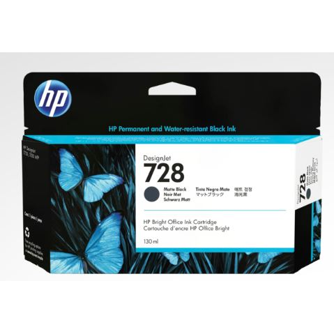 Мастилена касета HP 728 (3WX25A), матово черна, 130 мл