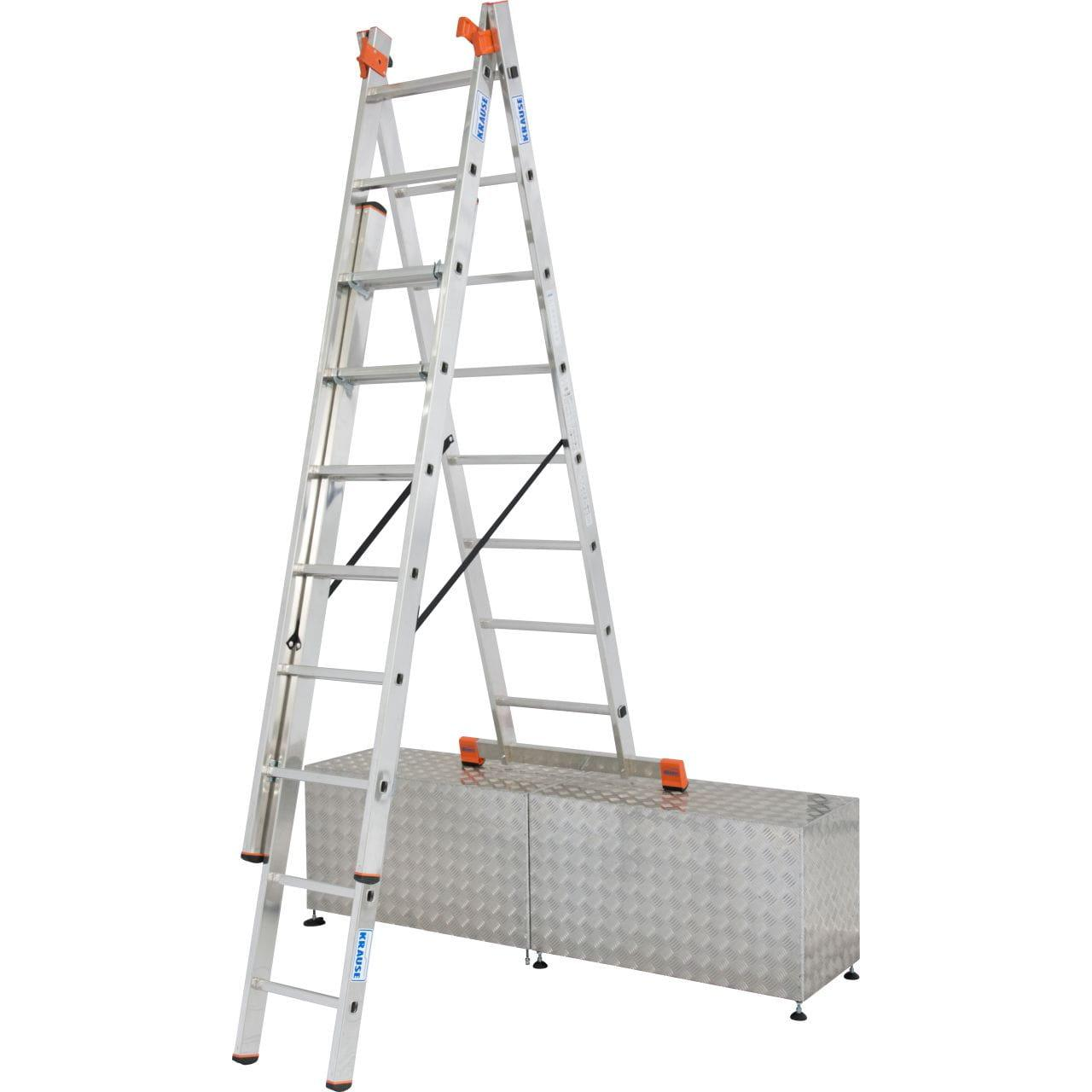 Krause 129741 Monto Tribilo 3X8 fokos létrafokos sokcélú létra,lépcsőfunkciós /15,3kg;2,45m/ (129741)