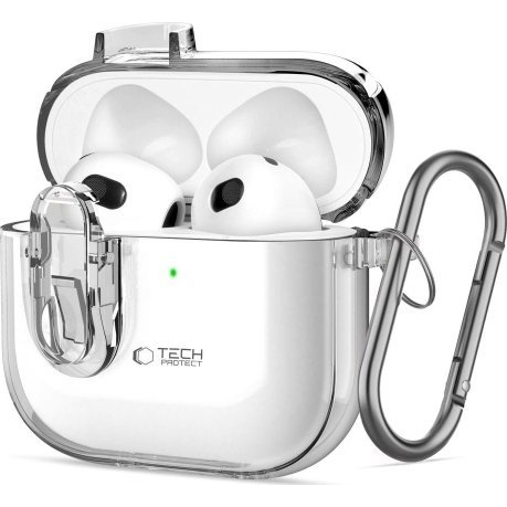 Pouzdro s klopou Tech-protect pro Apple AirPods 4 bezbarvé