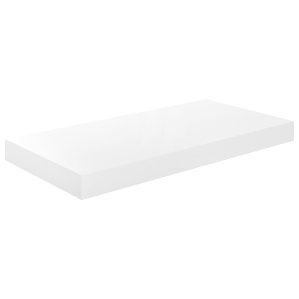 magasfényű fehér MDF fali polc 50 x 23 x 3,8 cm (323745)
